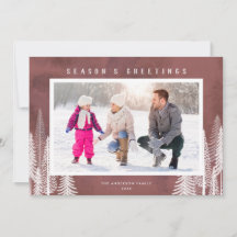 White Evergreen Trees Season's Greetings Foto