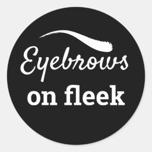 White Eyebrows on Fleek Trendy Flawless Style, ZFJ Runder Aufkleber