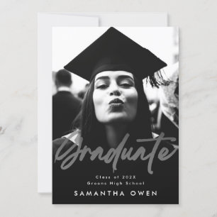 White Fade Brush Graduate Modernes Script Foto Ankündigung