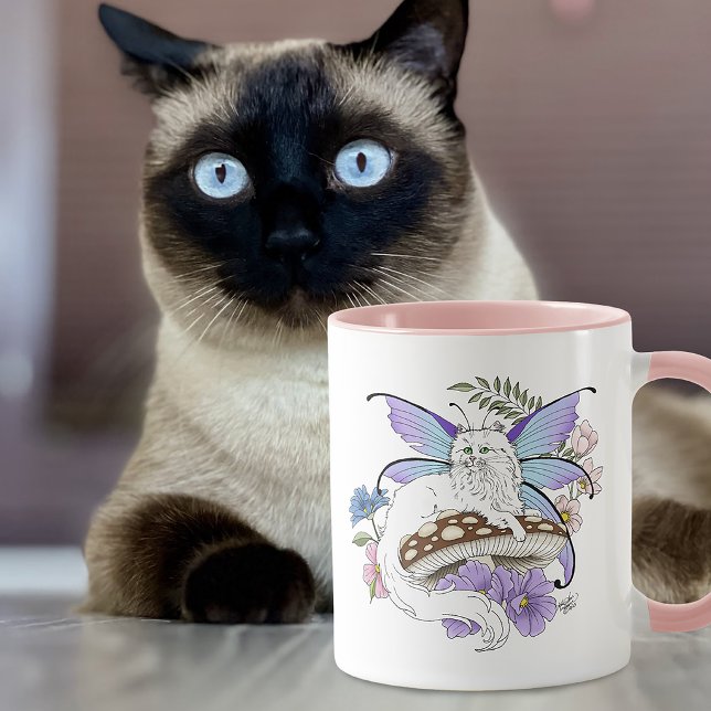 White Fairy Cat Mushroom Tasse (Von Creator hochgeladen)