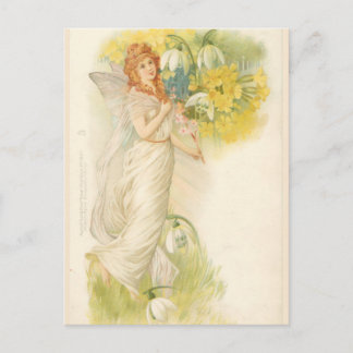 White Fairy mit Snowdrops Postkarte