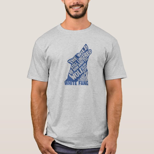 White Fang von Jack London Blue Book Quote T-Shirt (Vorderseite)