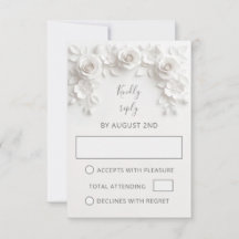 White Faux Paper Cut Roses Wedding