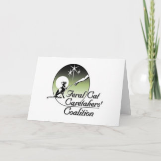 White Feral Cat Logo Greeting Cards Karte