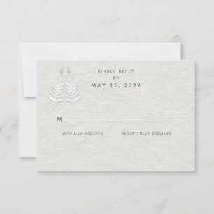 White Fern Wedding Keine Wahl RSVP Karte