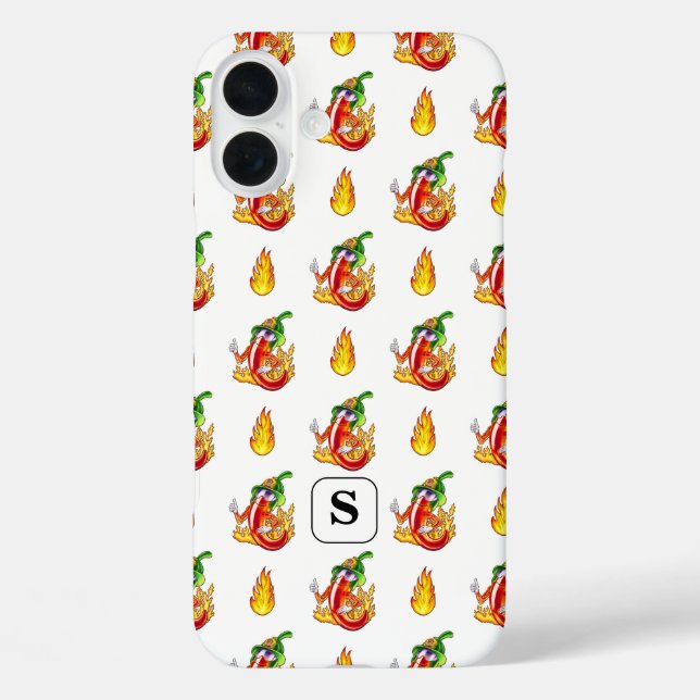 White Firefighter Fun Red & Yellow Flame Design Case-Mate iPhone Hülle (Rückseite)