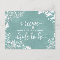 White Floral Any Colour Bridge Wedding Rezept Card