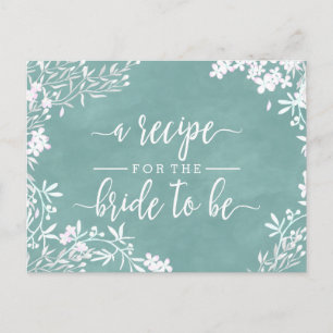 White Floral Any Colour Bridge Wedding Rezept Card Postkarte