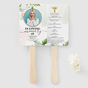 White Floral Beerdigung Feier des Hand Fans des Le Fächer