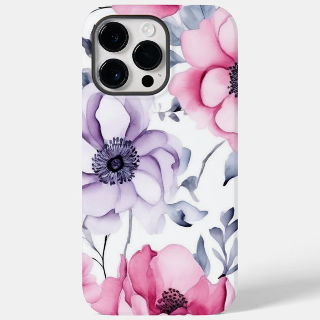 White Floral Boho Ästhetik Case-Mate iPhone Hülle (Rückseite)
