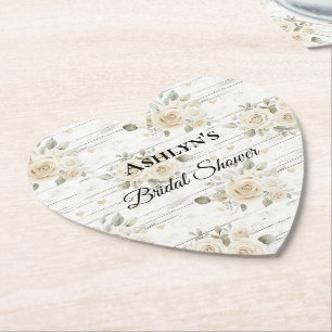White Floral Boho Brautparty Untersetzer