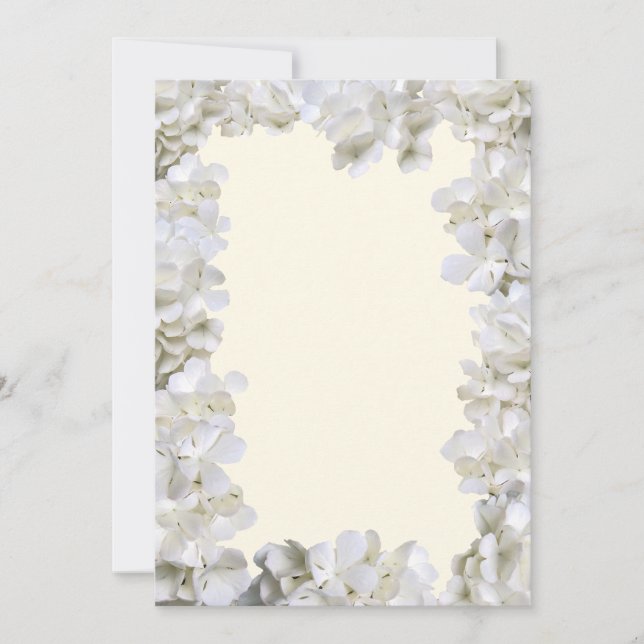 White Floral Border Blank Ecru Hochzeitspapier (Vorderseite)
