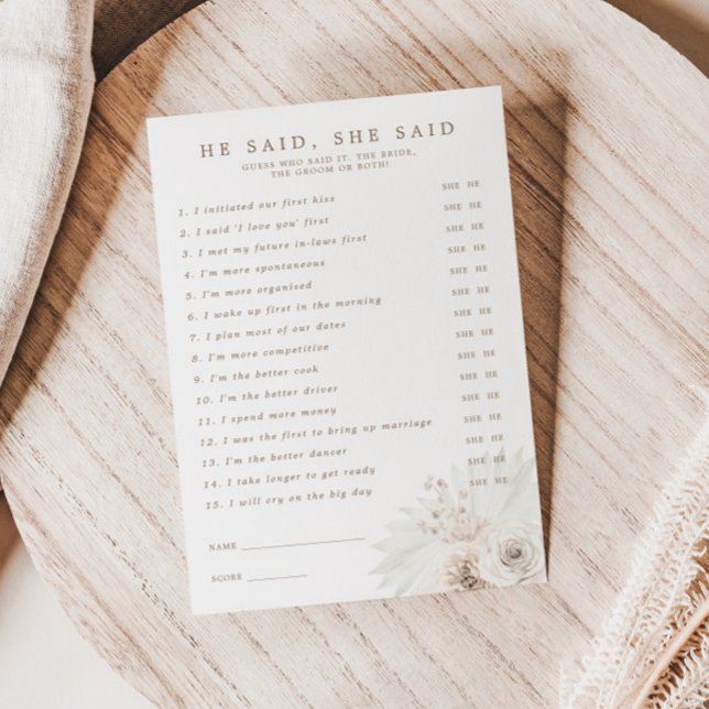 White Floral Brautparty Er sagte, sie sagte Card Einladung (Von Creator hochgeladen)