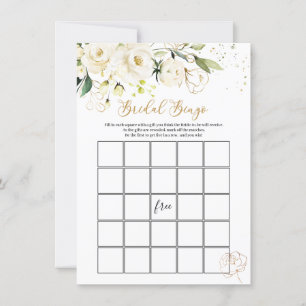 White Floral Bridal Bingo/Er sagte, sie sagte Spie Einladung