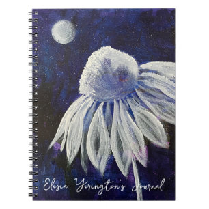 White Floral Custom Journal Notizblock