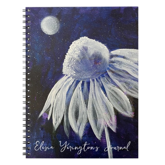 White Floral Custom Journal Notizblock (Vorderseite)