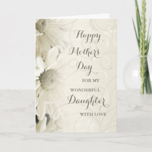 White Floral Daughter Happy Mother Day Card Karte