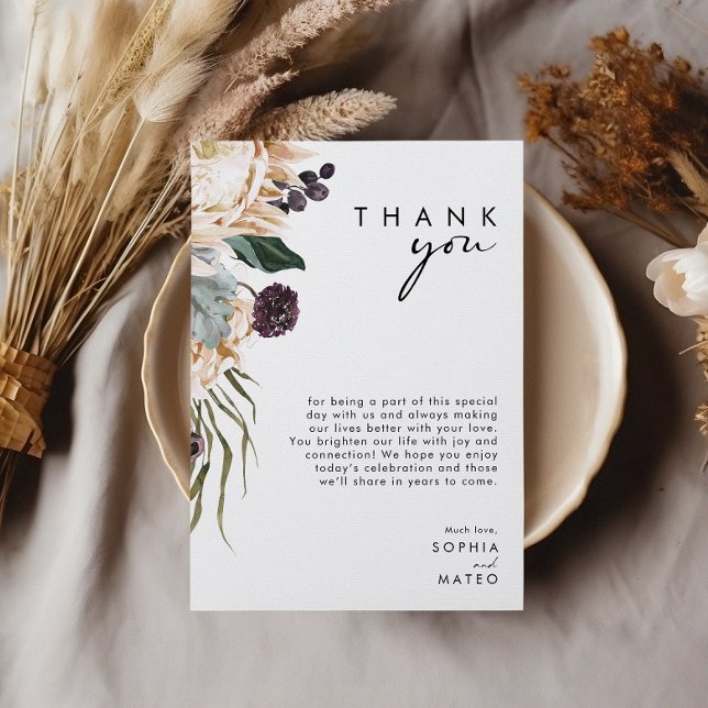 White Floral Empfang 5"x7" Dankeschön Karte (Von Creator hochgeladen)