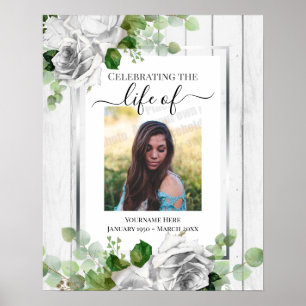 White Floral Feier Life Poster