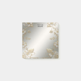 White Floral Gold Verziert Post It Notes Post-it Klebezettel