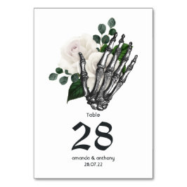 White Floral Gothic Wedding Tischnummer