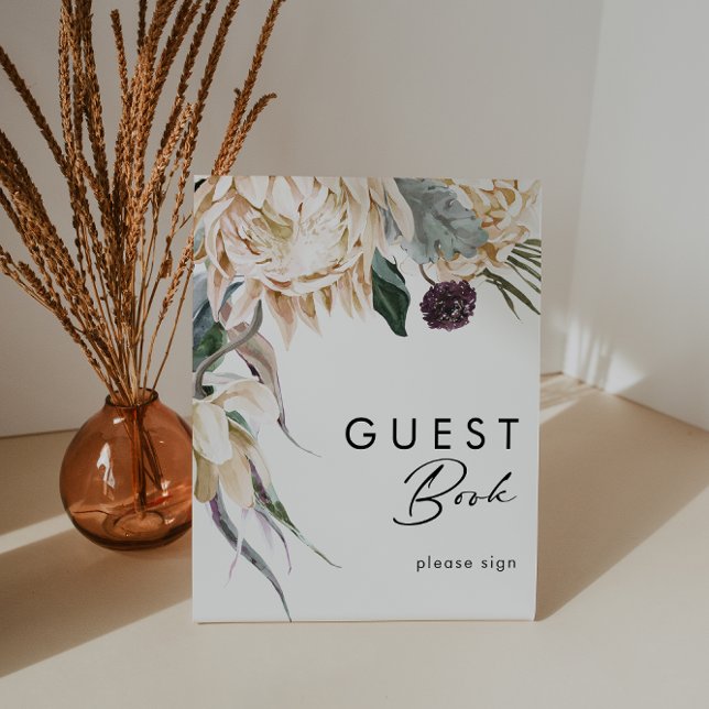 White Floral Guest Book Sign Poster (Von Creator hochgeladen)