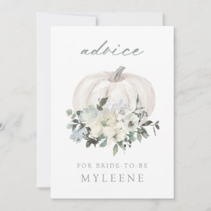 White Floral Pumpkin Baby Showcard Hinweiskarte