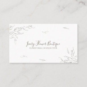 White Floral Simple Boho Event Planner Elegant Visitenkarte