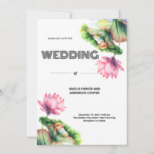 White Floral Symphony Wedding Einladung