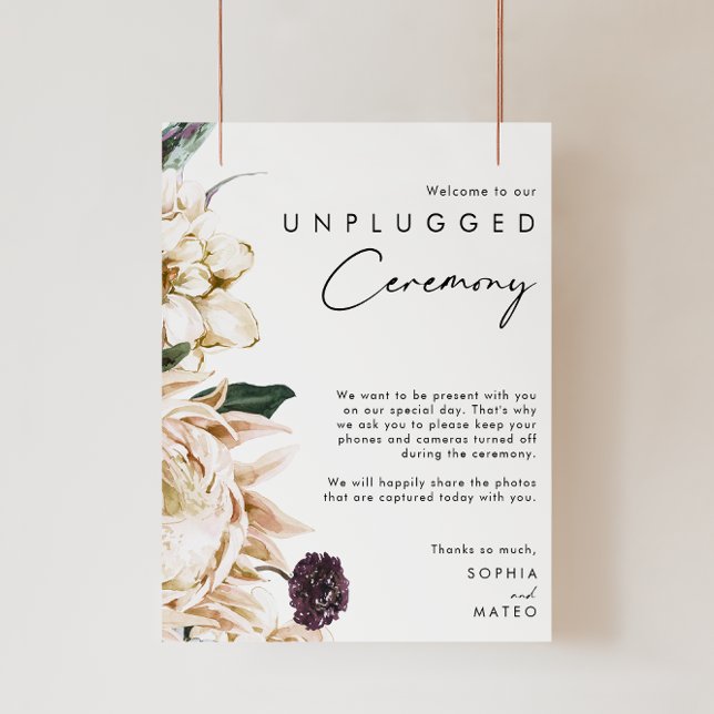 White Floral Unplugged Zeremony Poster (Von Creator hochgeladen)