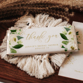 White Floral Vielen Dank Candy Bar Favor Wrapper