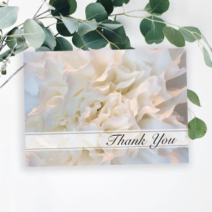 White Floral Vielen Dank für Ihr Beileid Dankeskarte