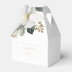 White Floral Watercolor Vielen Dank für Ihre Hochz Geschenkschachtel