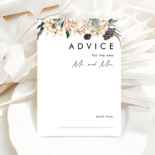 White Floral Wedding Advice Card Hinweiskarte