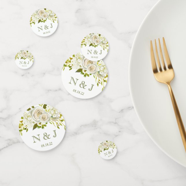 White Floral Wedding Confetti Konfetti (Gruppe)