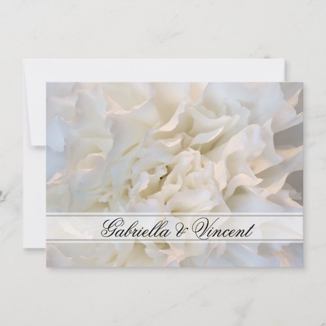 White Floral Wedding Flat Stationery Note Card Mitteilungskarte (Vorderseite)