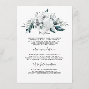 White Floral Wedding Information Guest Begleitkarte