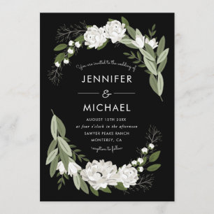 White Floral Wedding Sprigs - Einladung zur Hochze