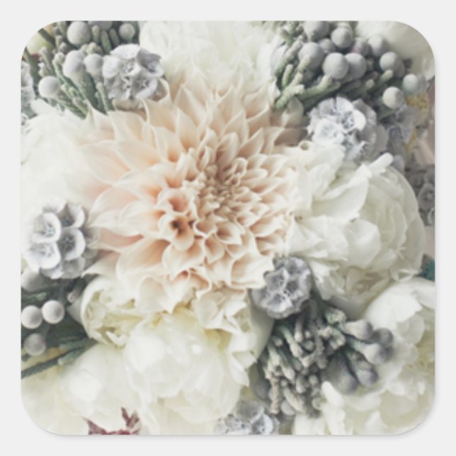 White Floral Wedding Stickers (Vorderseite)