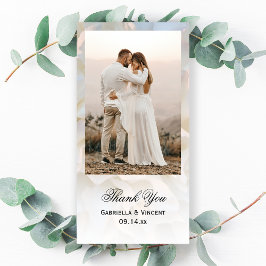 White Floral Wedding Vielen Dank Foto Card Dankeskarte