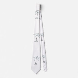 White Floral White Tropical Neck Tie Krawatte