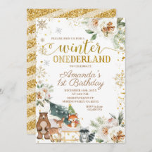 White Floral Winter Onederland Geburtstag