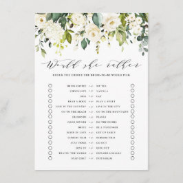 White Floral würde sie eher Brautparty spielen Begleitkarte