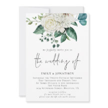 White Florals Eucalyptus QR Code Wedding