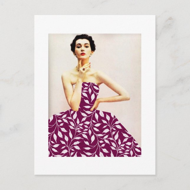 White Folies Muster Dress Holiday Postkarte (Vorderseite)