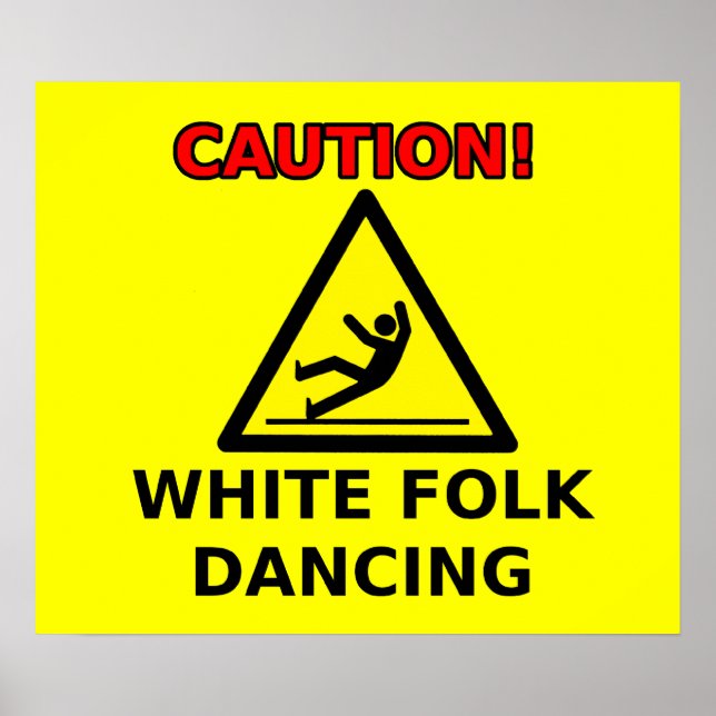 White Folk Dancing Funny Poster Spaß (Vorne)