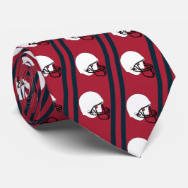 White Football Helmet auf Maroon Necktie Krawatte