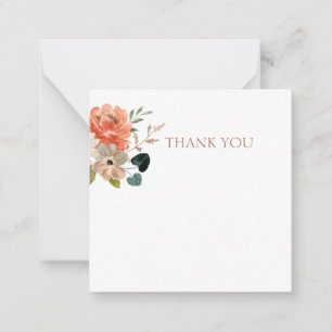 White Foral Watercolor Wedding Danke / Willkommen Mitteilungskarte