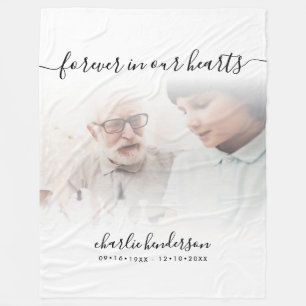 White Forever in unserem Herz Foto Gedenktribut Fleecedecke