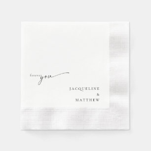 White Forever Personalisiert Hochzeitcocktail Serviette
